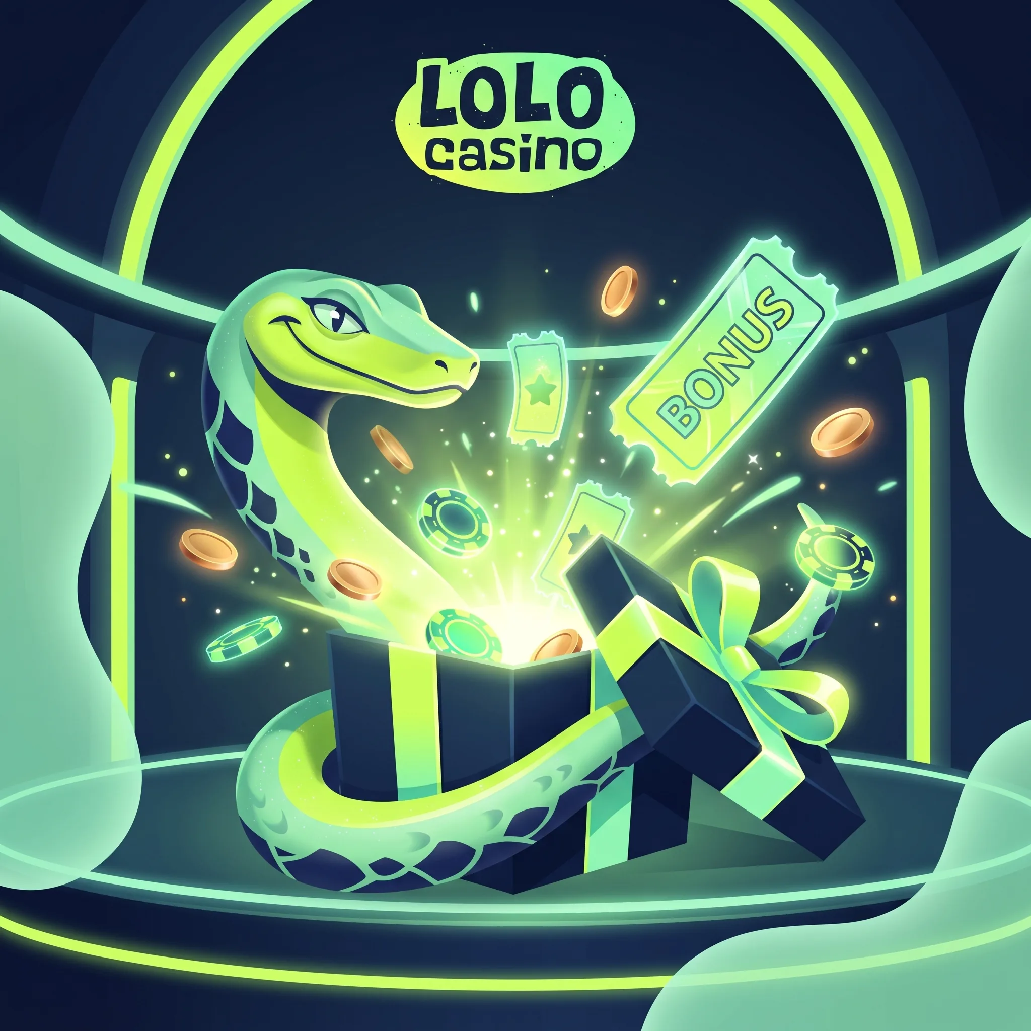 Lolo Casinos logotyp och bonusillustration