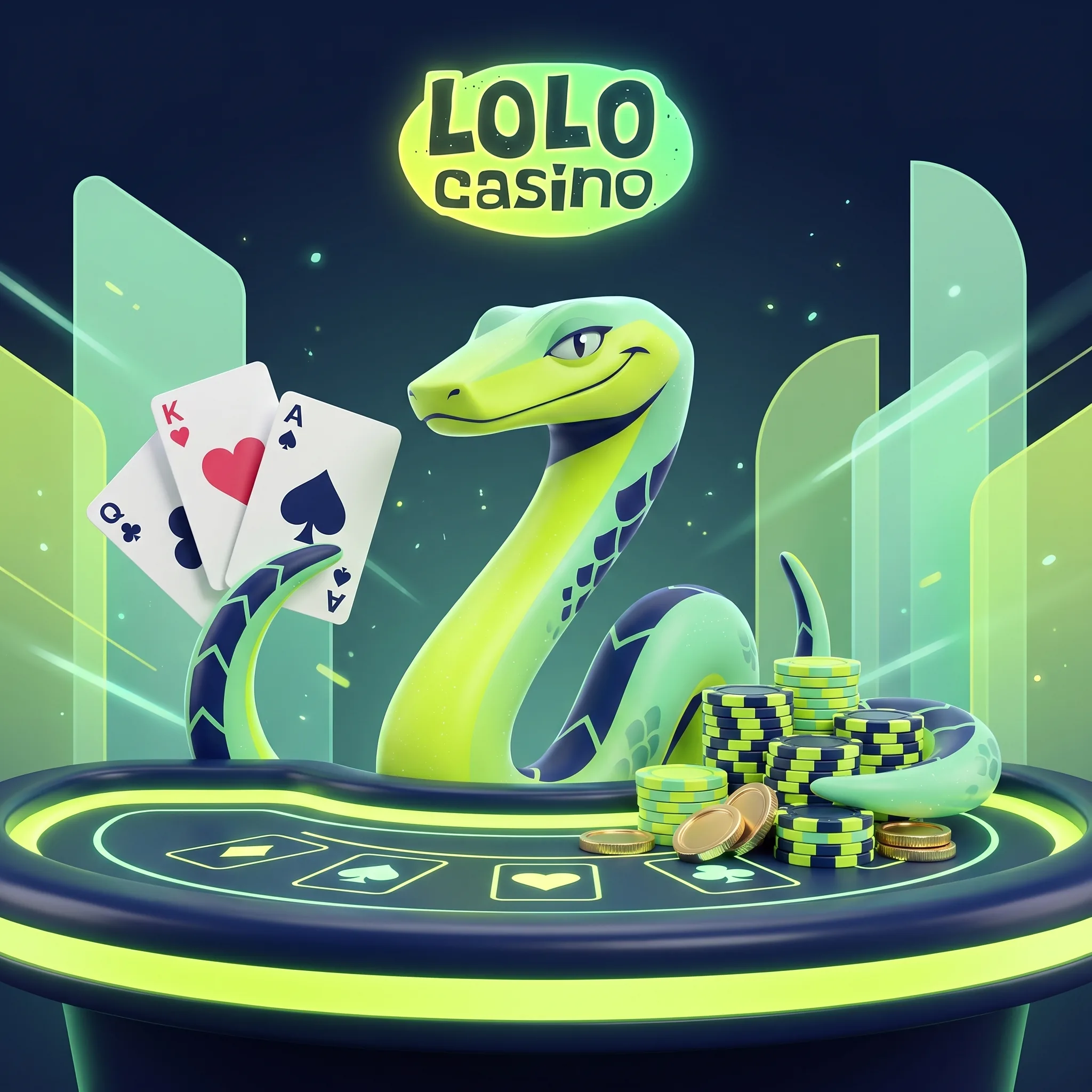 Lolo Casino logo above a card table